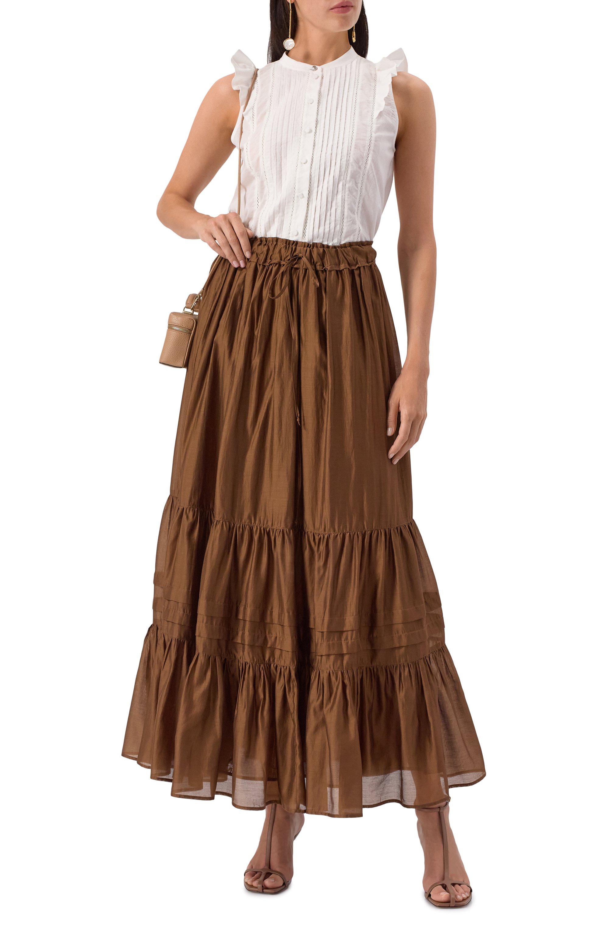 Юбка FLASHIN коричневого цвета по цене 37500 руб., арт. FC25SB, фото 2 Юбка FLASHIN, арт. FC25SB, фото 2