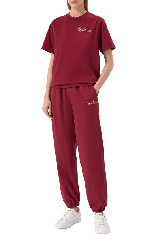 Хлопковая футболка Sporty and Rich T004362083RE10 Бордовый  T004362083RE10 Фото 2