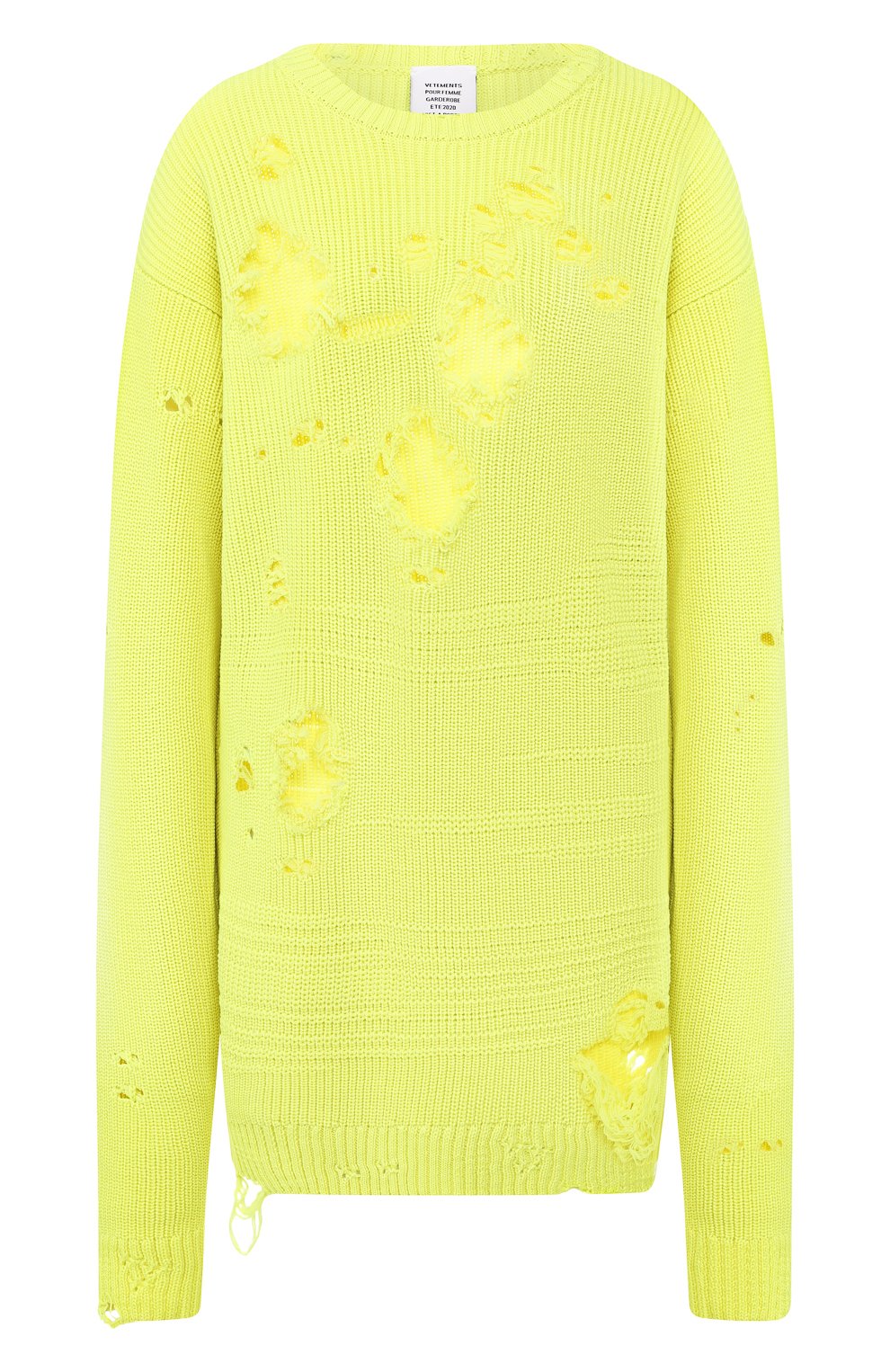 Шерстяной свитер VETEMENTS, арт. SS20KN342 1204/W/FLU0 YELL0W, фото 1
