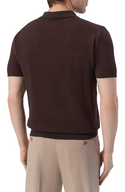 Хлопковое поло CANALI темно-коричневого цвета по цене 59650 руб., арт. C0127/MK02461, фото 4 Хлопковое поло CANALI, арт. C0127/MK02461, фото 4