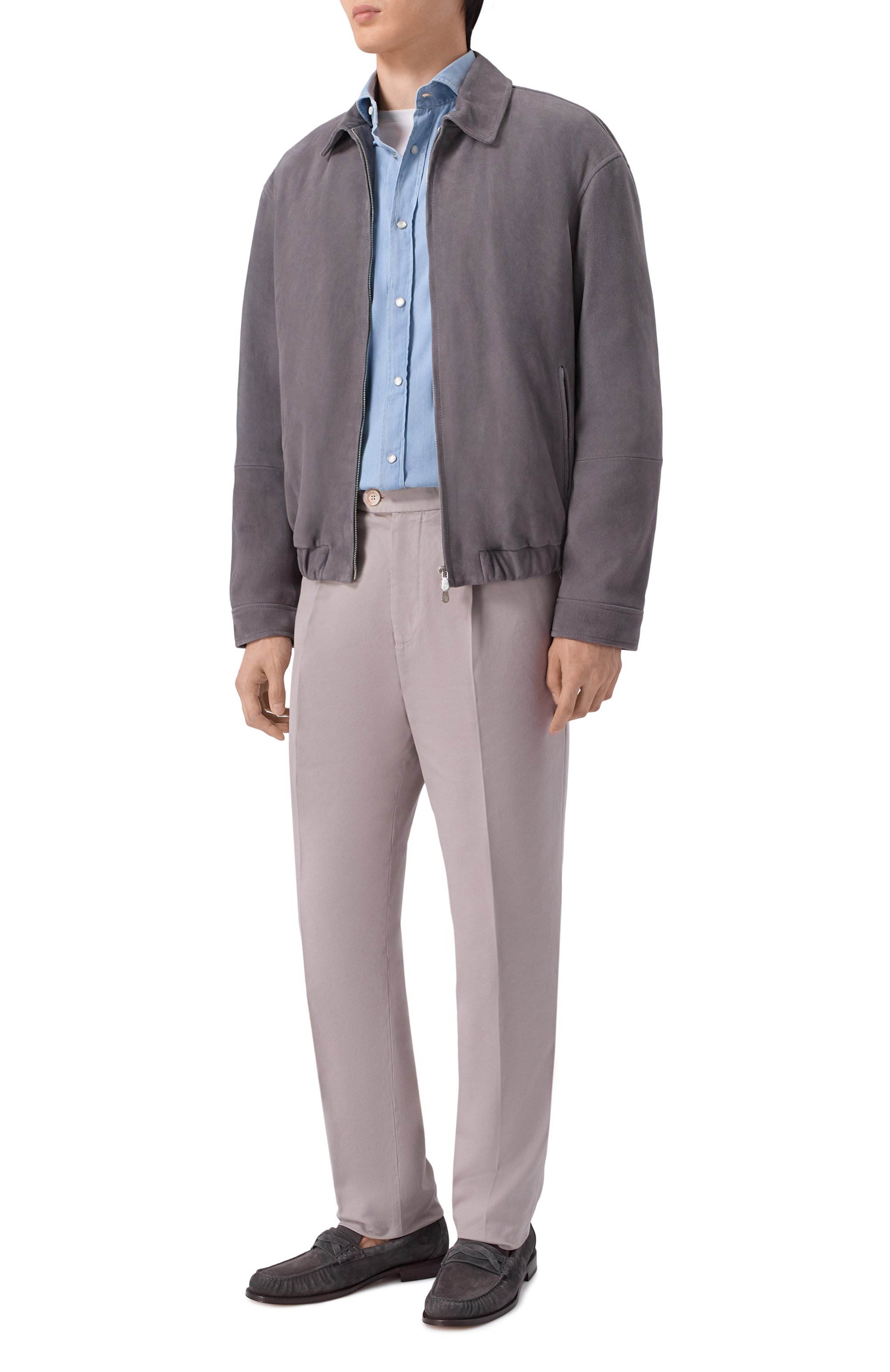 Замшевые лоферы BRUNELLO CUCINELLI темно-серого цвета по цене 151000 руб., арт. MZUS0LF747, фото 2 Замшевые лоферы BRUNELLO CUCINELLI, арт. MZUS0LF747, фото 2