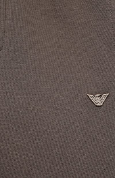 Хлопковые джоггеры EMPORIO ARMANI коричневого цвета по цене 13200 руб., арт. 6RHPJ6/1JHSZ, фото 3 Хлопковые джоггеры EMPORIO ARMANI, арт. 6RHPJ6/1JHSZ, фото 3