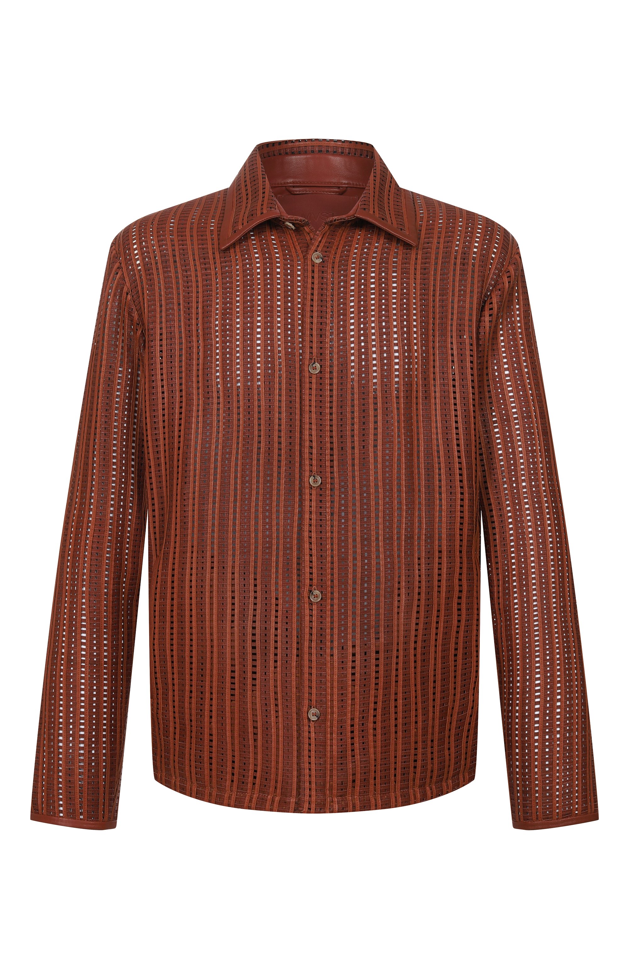 Кожаная рубашка MVST коричневого цвета по цене 392500 руб., арт. M26.2PM.L903/LEATHER, фото 1 Кожаная рубашка MVST, арт. M26.2PM.L903/LEATHER, фото 1