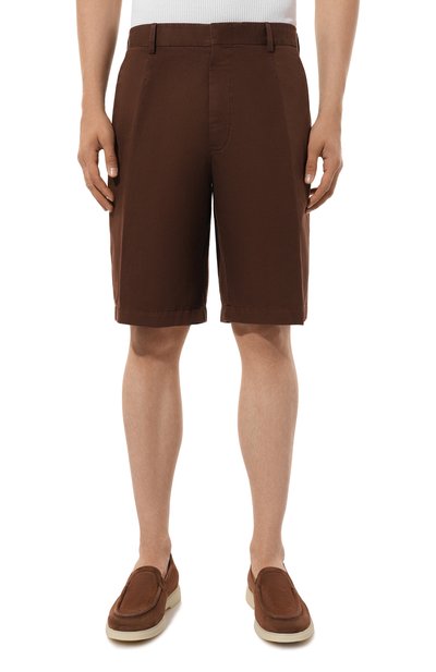 Шорты из хлопка и льна ZEGNA, арт. UDI37A7/TB05, фото 3