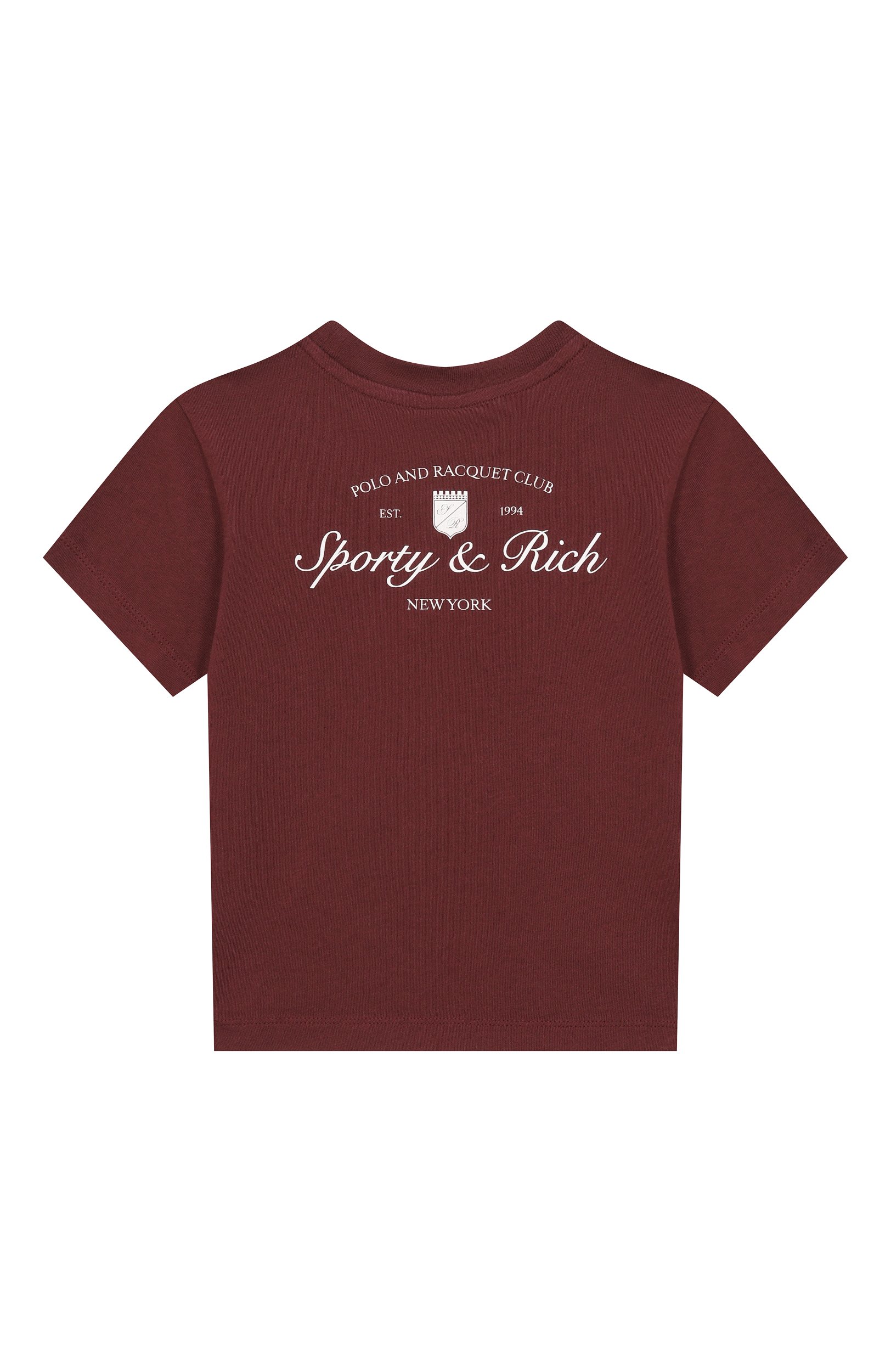 Хлопковая футболка SPORTY AND RICH бордового цвета по цене 7865 руб., арт. T004875325RE02_001, фото 2 Хлопковая футболка SPORTY AND RICH, арт. T004875325RE02_001, фото 2
