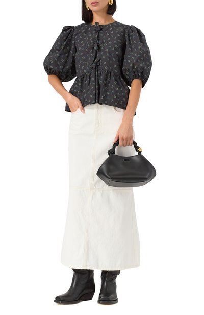 Хлопковая блузка GANNI, арт. W0152, фото 2