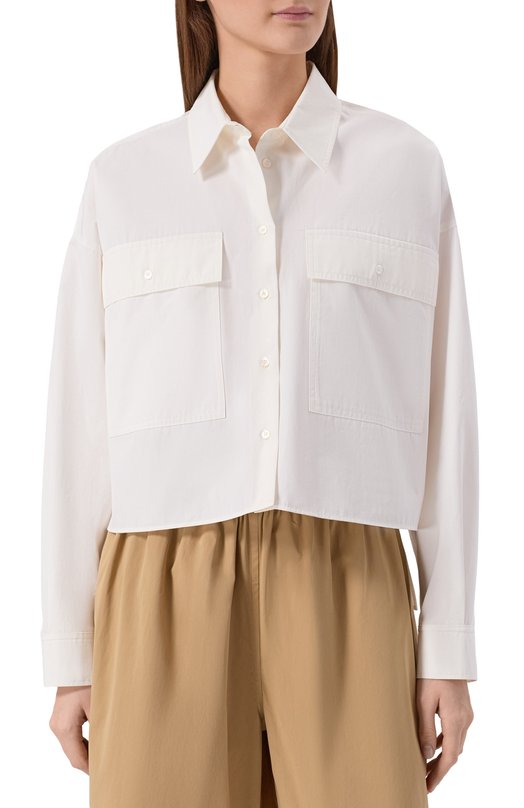 Хлопковая рубашка Weekend Max Mara WKDBRUN0 Белый  WKDBRUN0 Фото 3