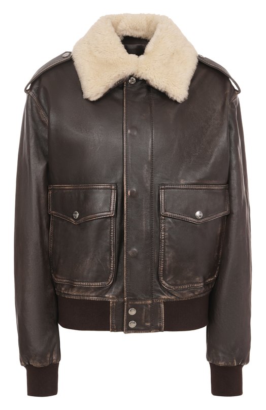 Кожаный бомбер Halfboy HF251WL005 Коричневый HF251WL005