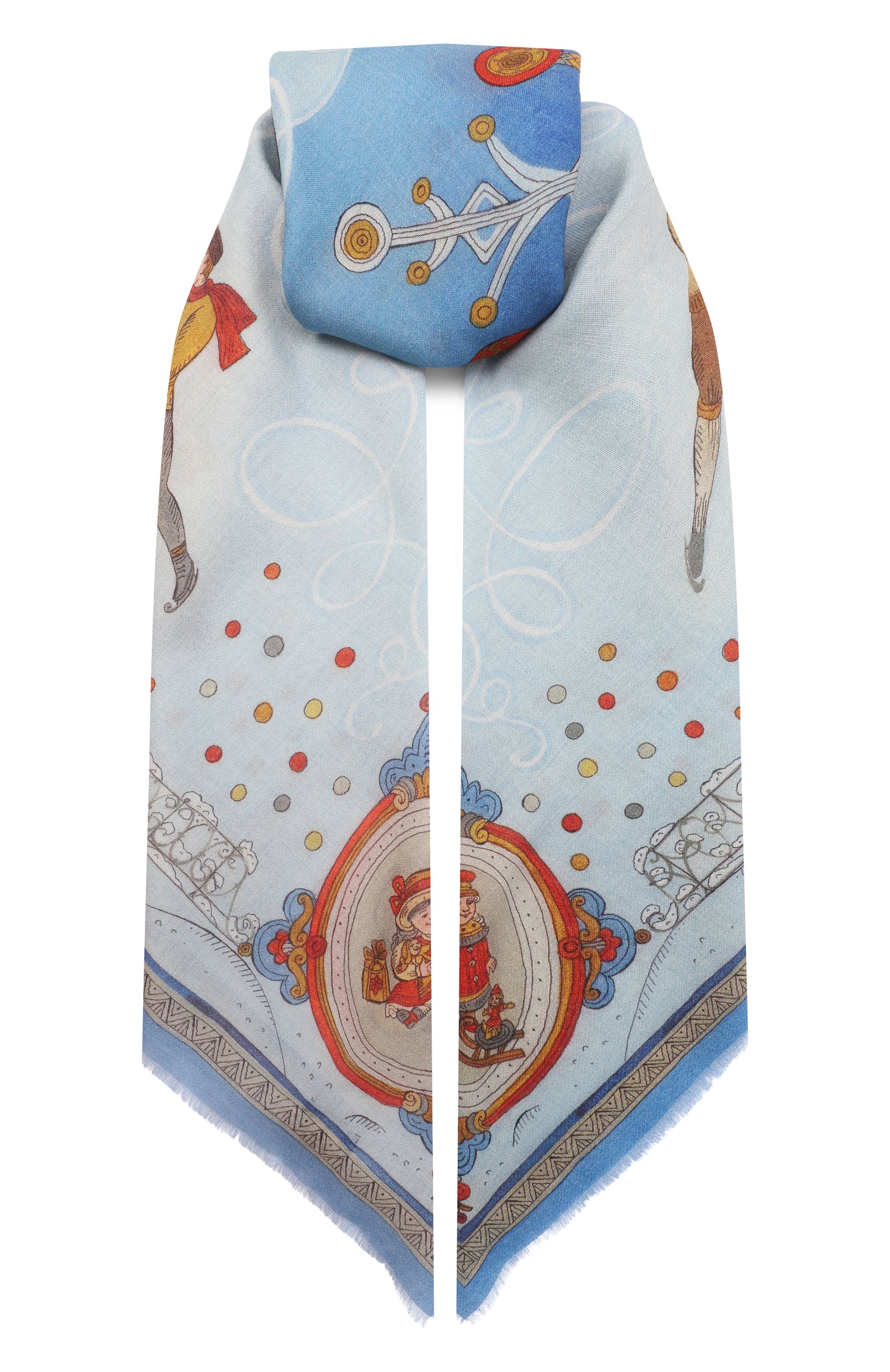 Шерстяная шаль на катке GOURJI, арт. 91144439/61117, фото 1