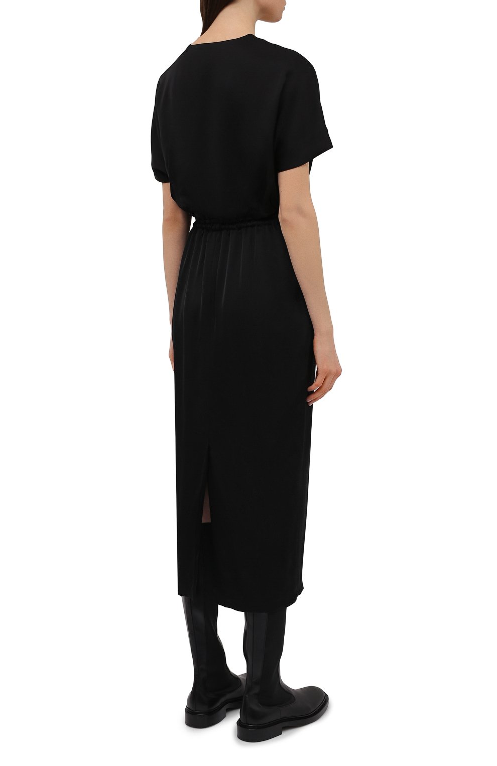 Платье из вискозы DRIES VAN NOTEN черного цвета по цене 88350 руб., арт. 211-11088-2146, фото 4 Платье из вискозы DRIES VAN NOTEN, арт. 211-11088-2146, фото 4