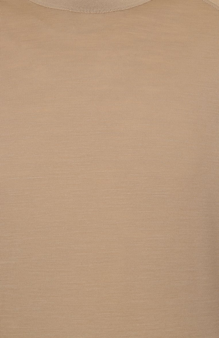 Мужская шерстяная футболка ZEGNA бежевого цвета, арт. FCT706/UF328A9 | Фото 6 (Рукава: Короткие; Материал внешний: Шерсть; Длина (для топов): Стандартные; Принт: Без принта; Мужское Кросс-КТ: Футболка-одежда; Стили: Кэжуэл; Автома�тизация состава: Проставлено; Детали: Без декора; Автоматизация ТО: Проставлено)