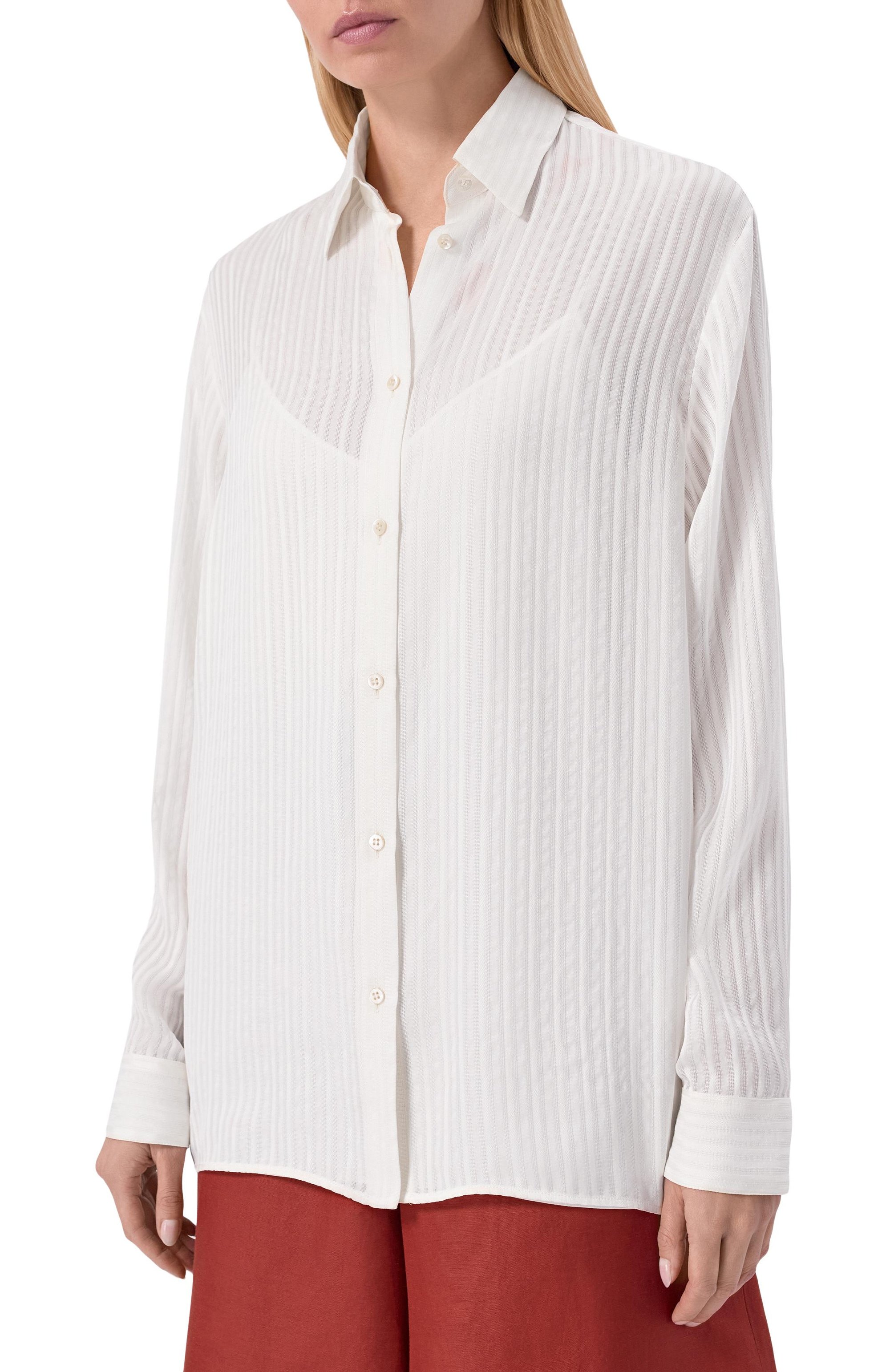 Шелковая рубашка MVST, арт. M26.2PW.B035/F151 FINE STRIPED SILK GAUZE, фото 3