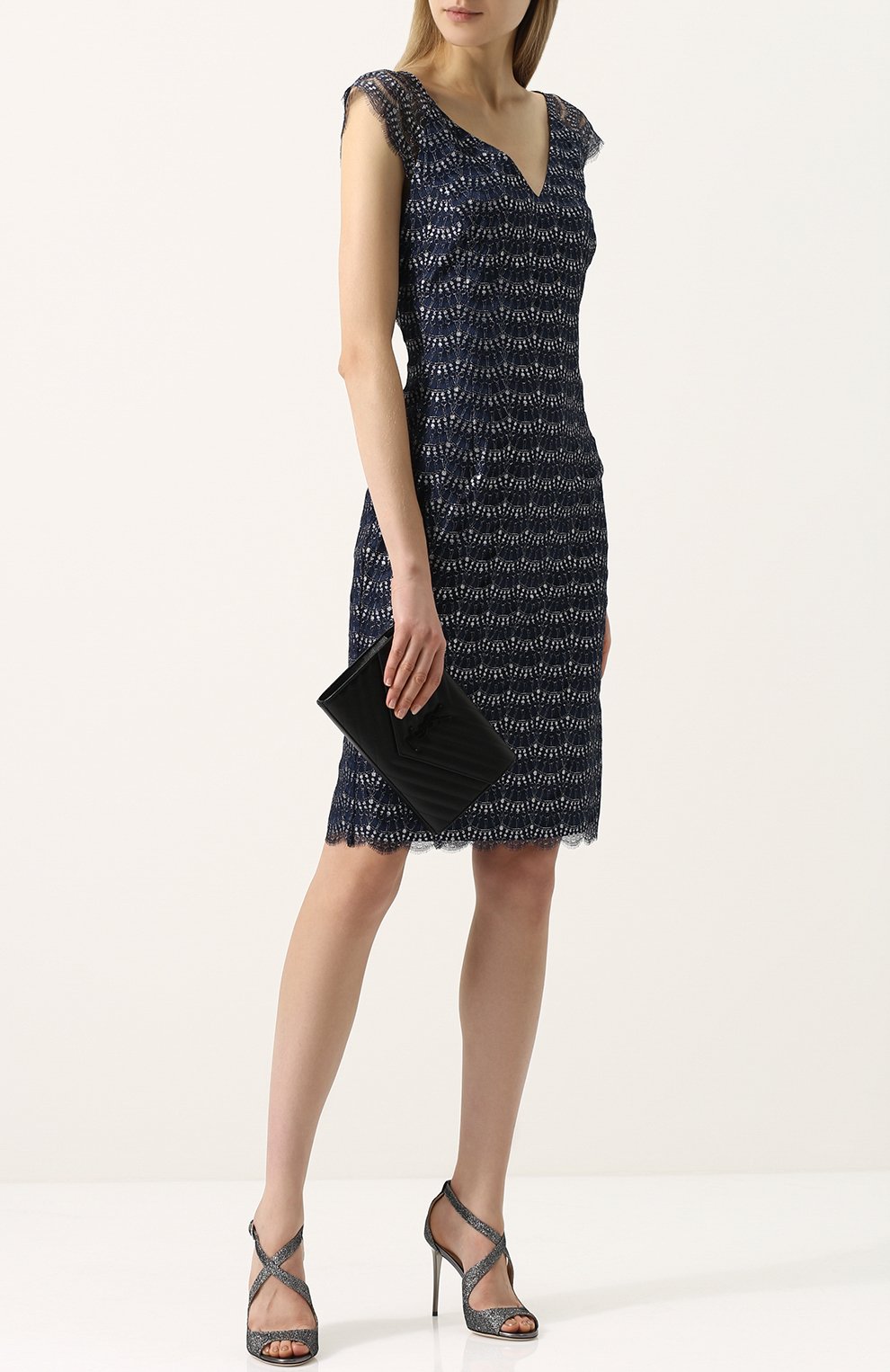 Босоножки emily 100 из металлизированного текстиля на шпильке JIMMY CHOO, арт. EMILY 100/LAG, фото 2