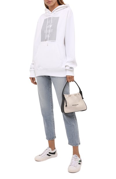Хлопковое худи HELMUT LANG белого цвета по цене 34650 руб., арт. L05HW524, фото 2 Хлопковое худи HELMUT LANG, арт. L05HW524, фото 2
