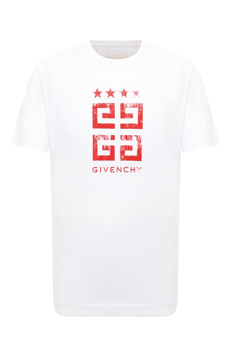 Мужская хлопковая футболка GIVENCHY белого цвета, арт. BM716G3YEL | Фото 1 (Рукава: Короткие; Длина (для топов): Стандартные; Материал внешний: Хлопок; Принт: С принтом; Стили: Кэжуэл; Кросс-КТ: Джерси; Мужское Кросс-КТ: Футболка-одежда; Автоматизация ТО: Проставлено; Автоматизация состава: Проставлено; Детали: Без декора)