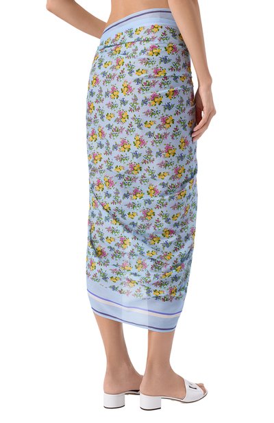 Хлопковое парео DOLCE & GABBANA голубого цвета по цене 99650 руб., арт. 04A01J/0N0DP, фото 4 Хлопковое парео DOLCE & GABBANA, арт. 04A01J/0N0DP, фото 4