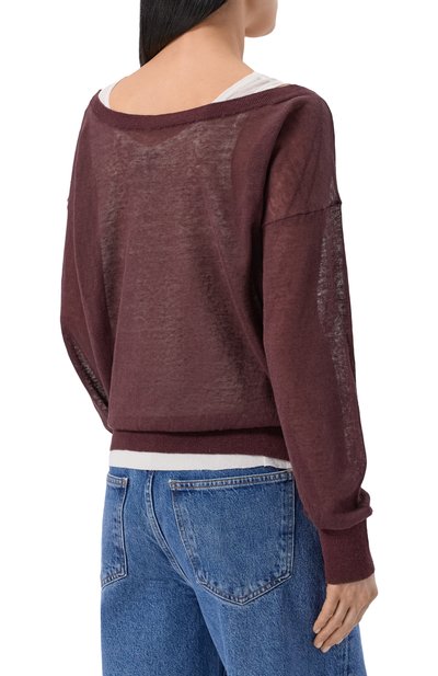 Пуловер изо льна и хлопка BOSS коричневого цвета по цене 31900 руб., арт. 50562972, фото 4 Пуловер изо льна и хлопка BOSS, арт. 50562972, фото 4