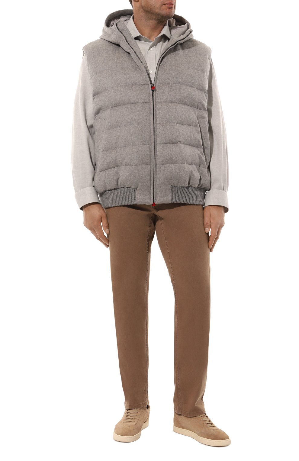 Рубашка из хлопка и лиоцелла BRUNELLO CUCINELLI светло-серого цвета по цене 49750 руб., арт. MY6360627W, фото 2 Рубашка из хлопка и лиоцелла BRUNELLO CUCINELLI, арт. MY6360627W, фото 2