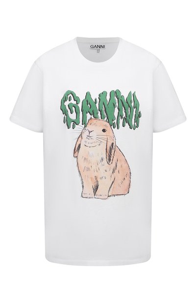 Женская хлопковая футболка GANNI, арт. T2778