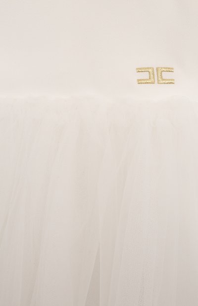 Платье ELISABETTA FRANCHI LA MIA BAMBINA белого цвета по цене 28450 руб., арт. EGAB1850/GA085, фото 3 Платье ELISABETTA FRANCHI LA MIA BAMBINA, арт. EGAB1850/GA085, фото 3