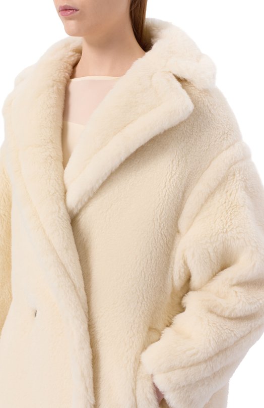 Шуба из экомеха Max Mara TEDGIRL Кремовый  TEDGIRL Фото 5