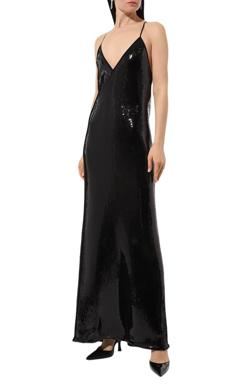 Платье с отделкой пайетками N21 черного цвета по цене 92400 руб., арт. H191/4728, фото 2 Платье с отделкой пайетками N21, арт. H191/4728, фото 2