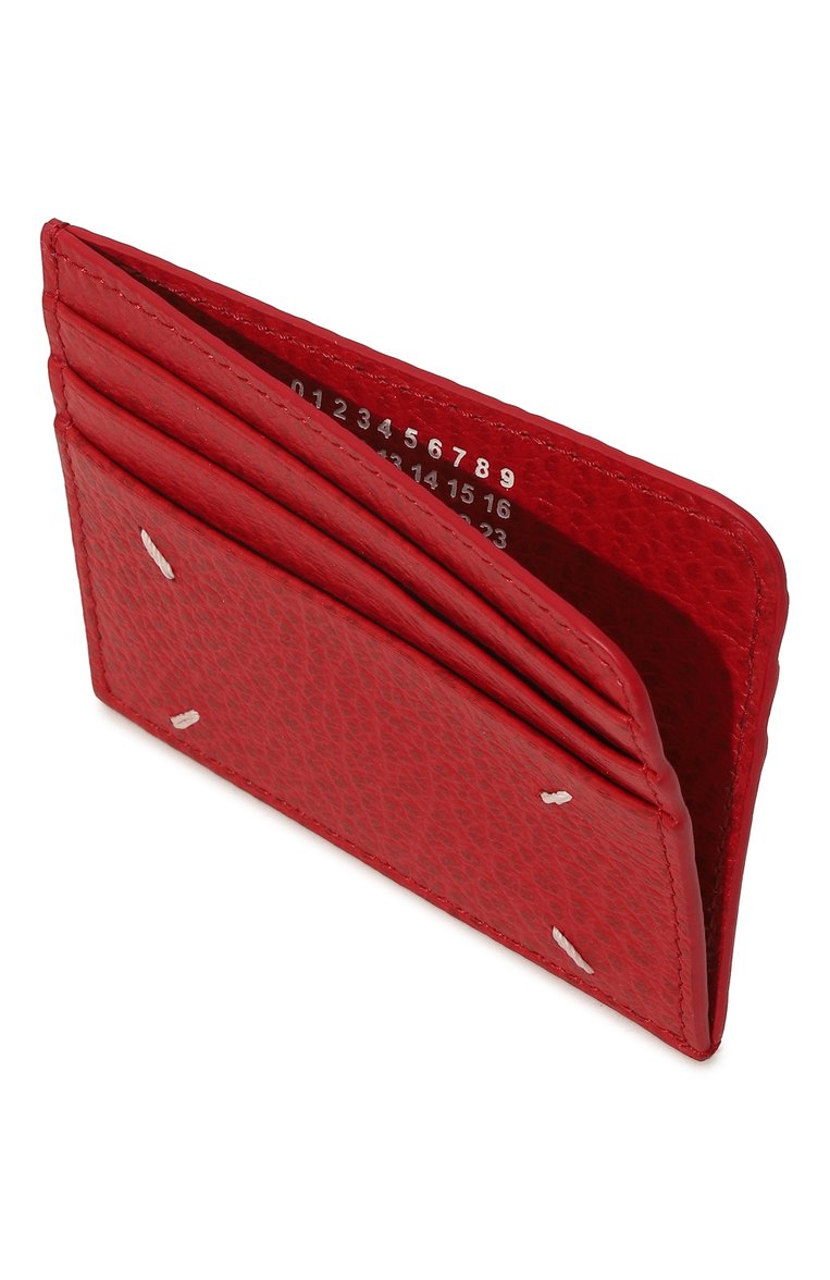 Женский кожаный футляр для кредитных карт MAISON MARGIELA красного цвета, арт. SA3VX0007/P4455 | Фото 3 (Материал: Натуральная кожа; Материал сплава: Проставлено; Нос: Не проставлено)
