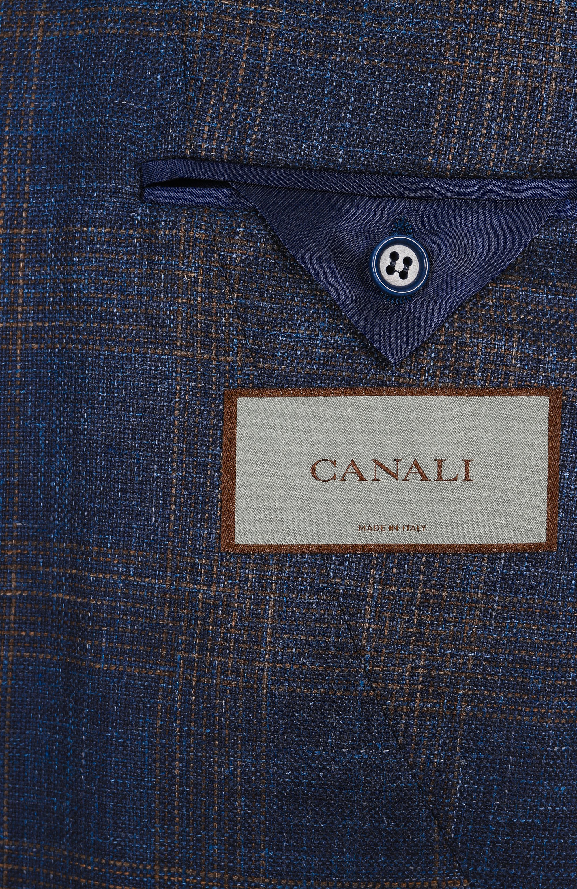 Пиджак из шерсти и шелка CANALI синего цвета по цене 263500 руб., арт. 21288-CF02007, фото 9 Пиджак из шерсти и шелка CANALI, арт. 21288-CF02007, фото 9