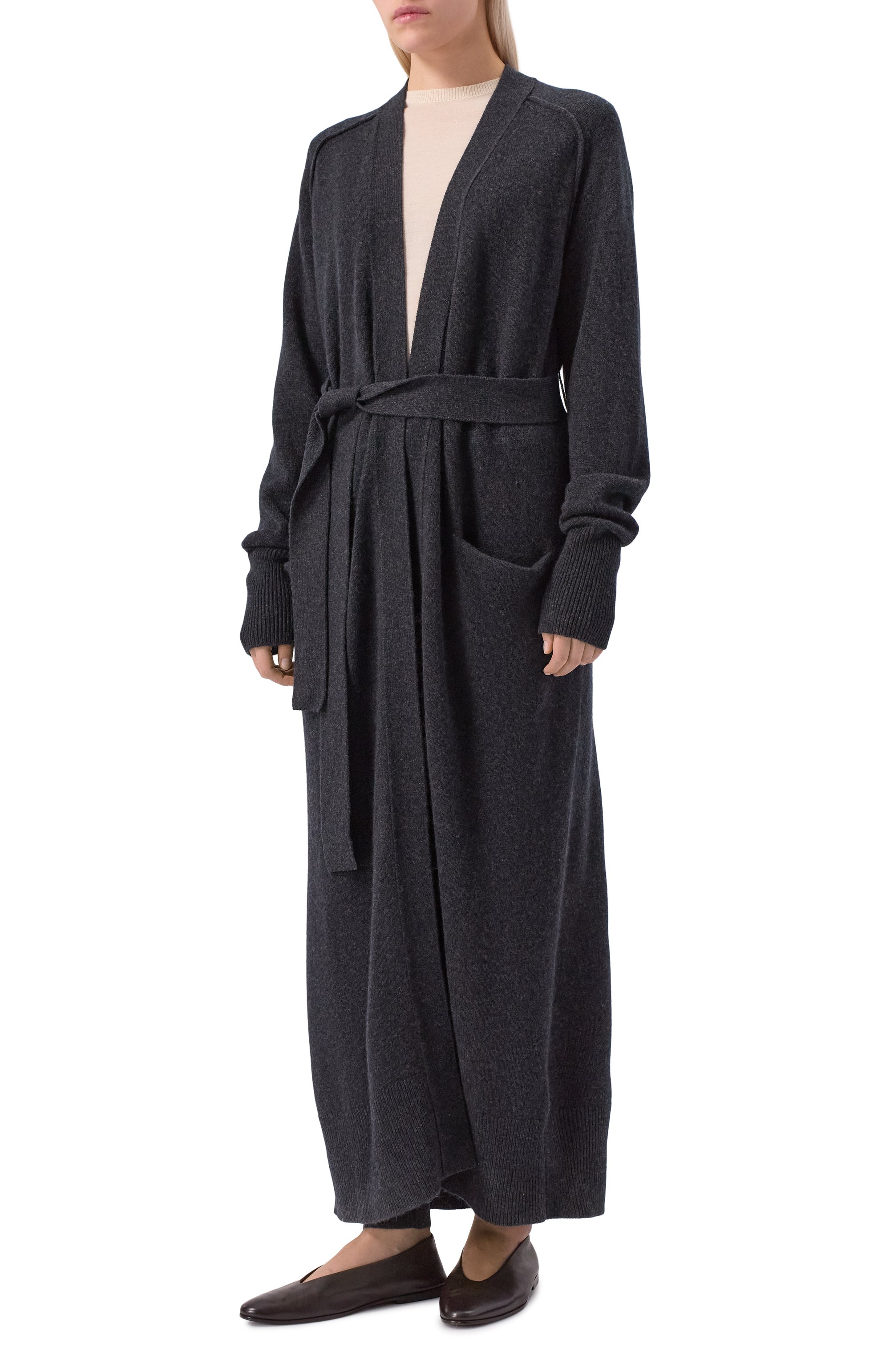 Кардиган из шерсти и кашемира BOSS темно-серого цвета по цене 47950 руб., арт. 50550488, фото 3 Кардиган из шерсти и кашемира BOSS, арт. 50550488, фото 3