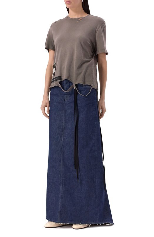 Хлопковая футболка Ann Demeulemeester B0013050/FA638 Серый  B0013050/FA638 Фото 3
