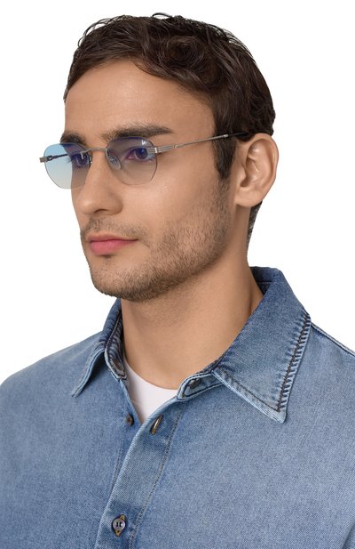 Солнцезащитные очки VINTAGE FRAMES, арт. DETR0IT PLAYER 24KT WHITE G0LD/SKY BLUE, фото 2