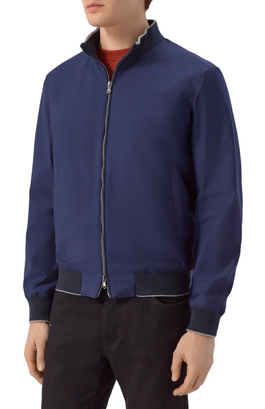 Шерстяной бомбер Sartoria Latorre CTS062/UJ0935 Синий  CTS062/UJ0935 Фото 3
