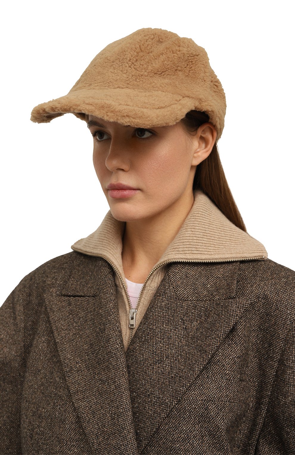 Меховая бейсболка из овчины YVES SALOMON, арт. 23WAA157XXMECL, фото 2