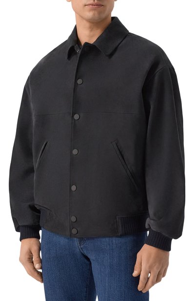 Замшевый бомбер KITON темно-синего цвета по цене 584500 руб., арт. UGK198K0227L, фото 3 Замшевый бомбер KITON, арт. UGK198K0227L, фото 3