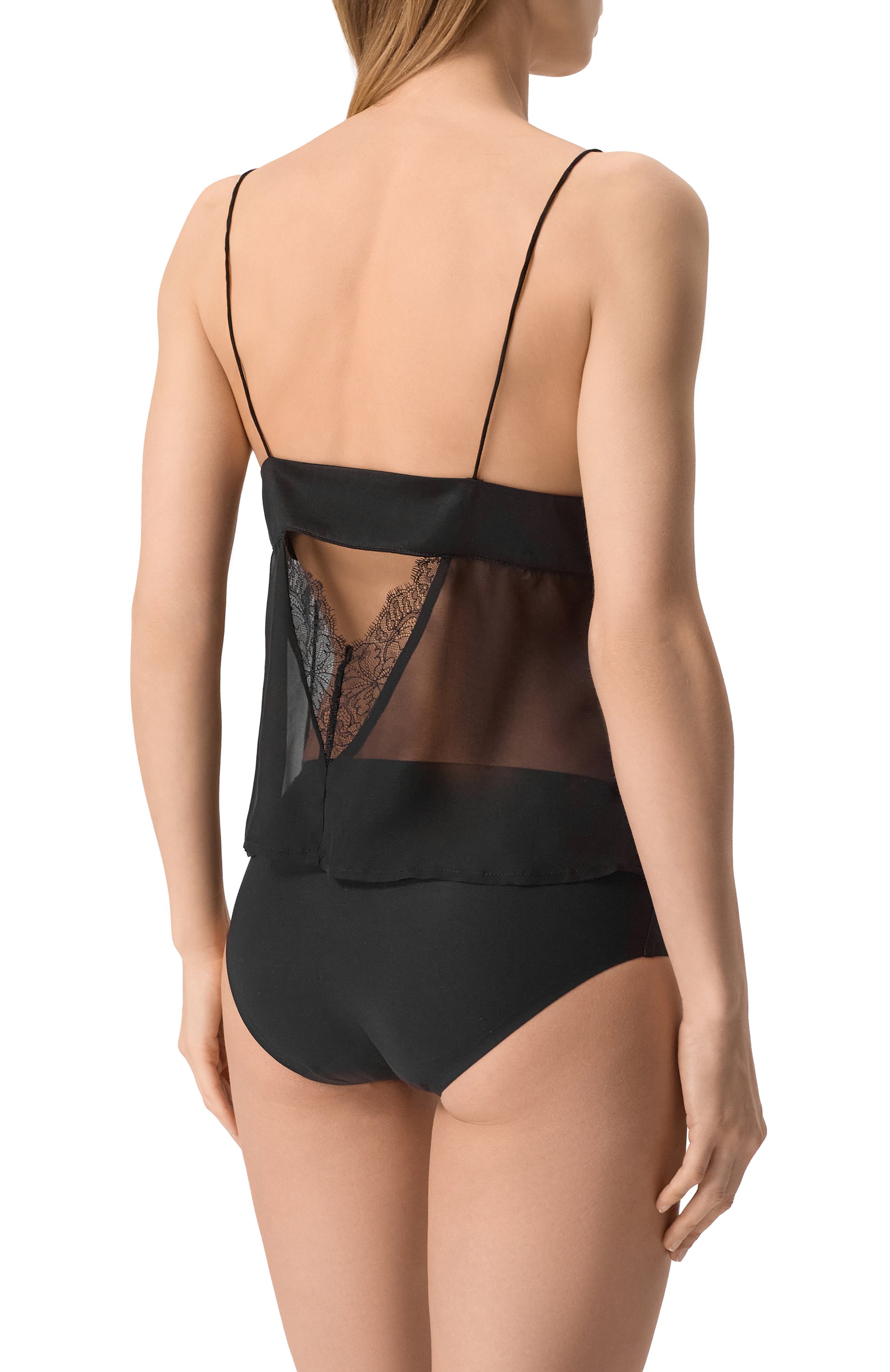 Шелковый топ LIVY черного цвета по цене 30870 руб., арт. 654816705, фото 3 Шелковый топ LIVY, арт. 654816705, фото 3