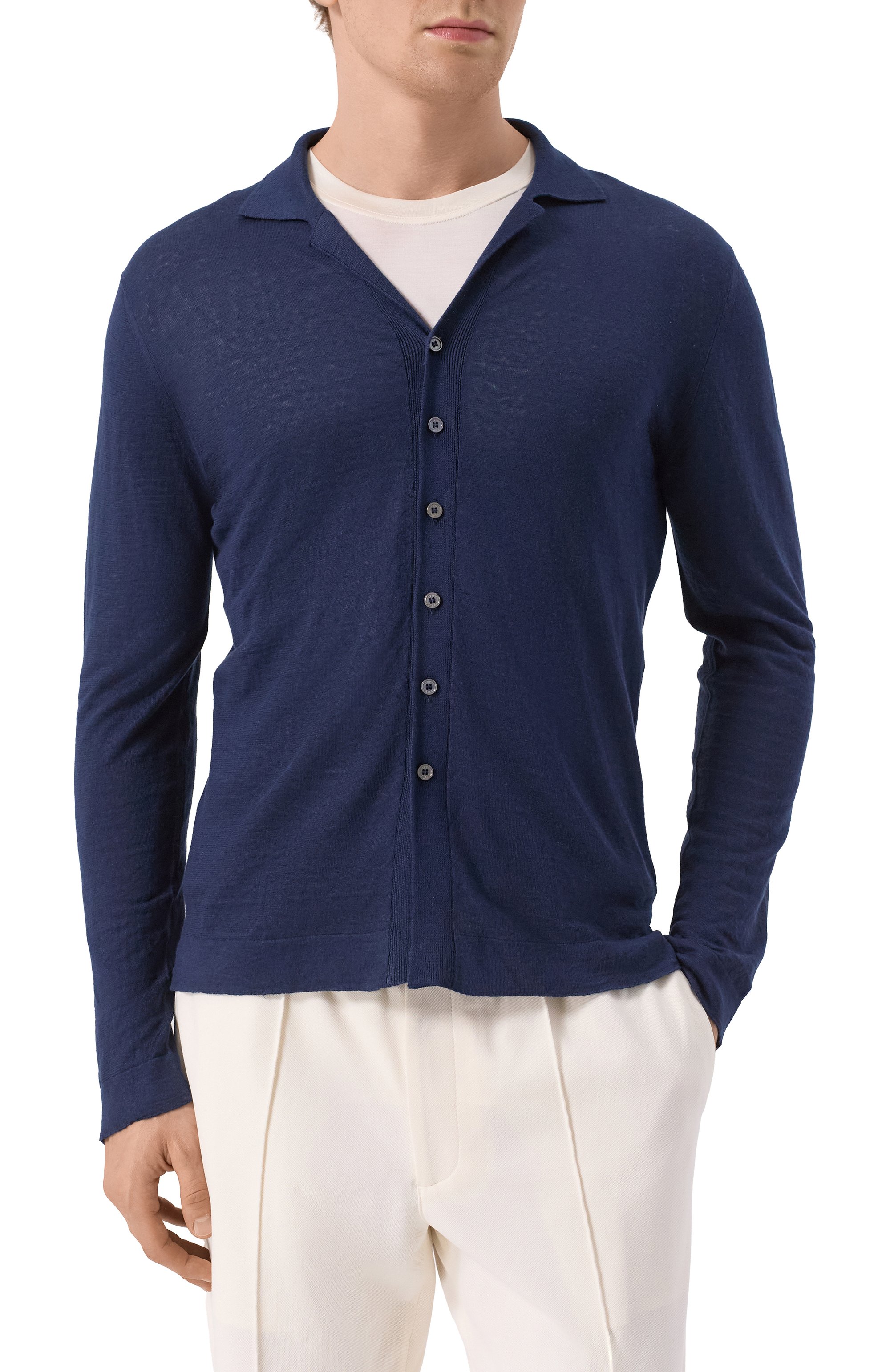 Рубашка изо льна и кашемира FEDELI, арт. 8UE05802, фото 3