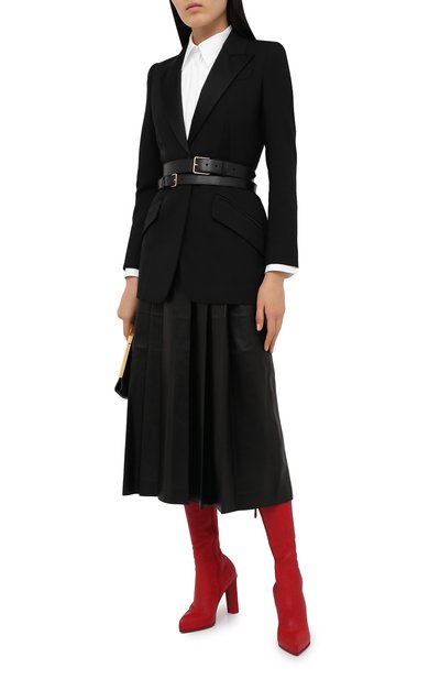 Кожаные ботфорты ALEXANDER MCQUEEN, арт. 641882/WHSS1, фото 2