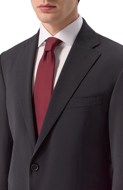 Шелковый галстук Canali 18/HJ04526 Бордовый  18/HJ04526 Фото 2