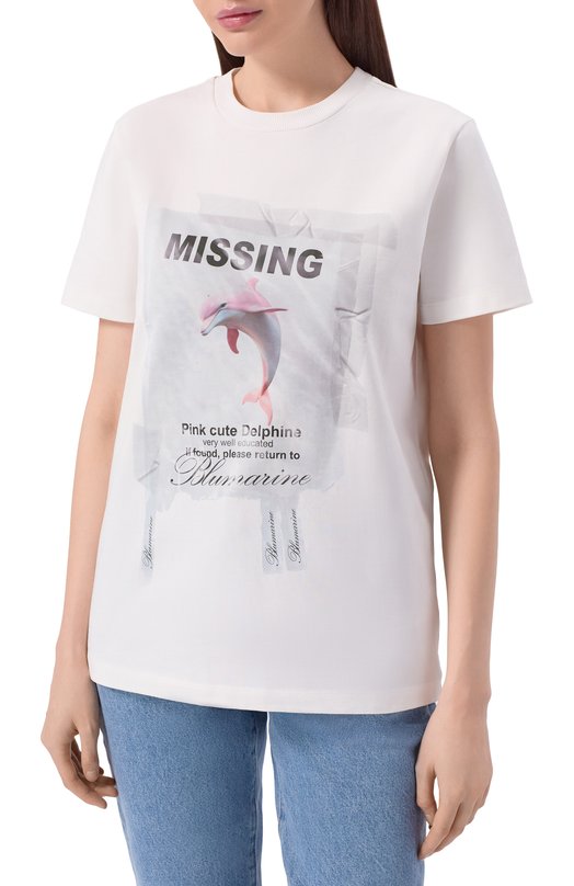 Хлопковая футболка Blumarine 2T125A Белый  2T125A Фото 3