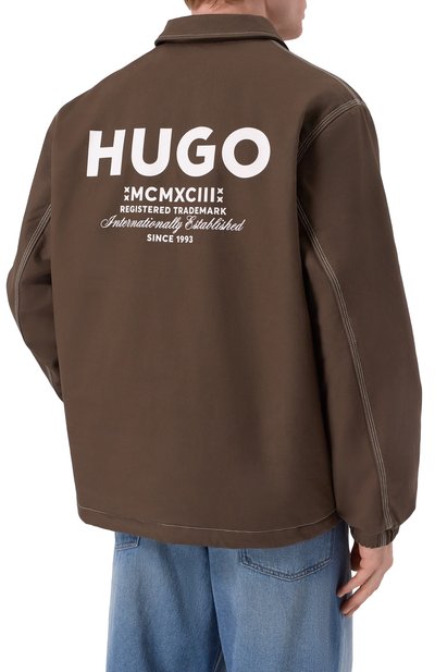 Хлопковая куртка-рубашка HUGO BLUE, арт. 50552940, фото 4