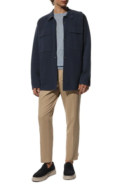 Льняной джемпер GRAN SASSO серо-голубого цвета по цене 19950 руб., арт. 57177/24801, фото 2 Льняной джемпер GRAN SASSO, арт. 57177/24801, фото 2