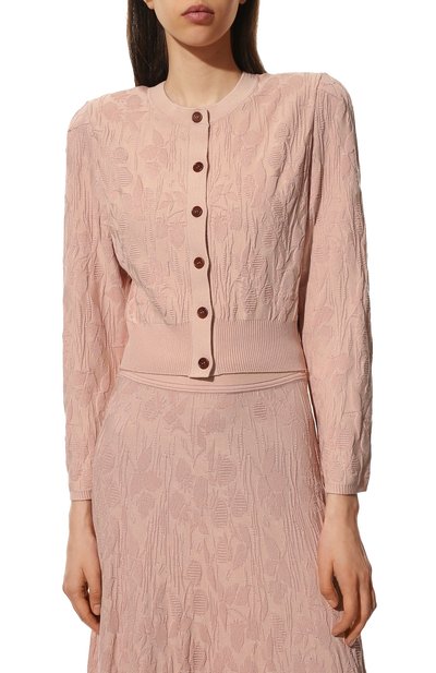 Кардиган ULYANA SERGEENKO розового цвета по цене 102000 руб., арт. MGL010SS22Ornella (0202л), фото 3 Кардиган ULYANA SERGEENKO, арт. MGL010SS22Ornella (0202л), фото 3