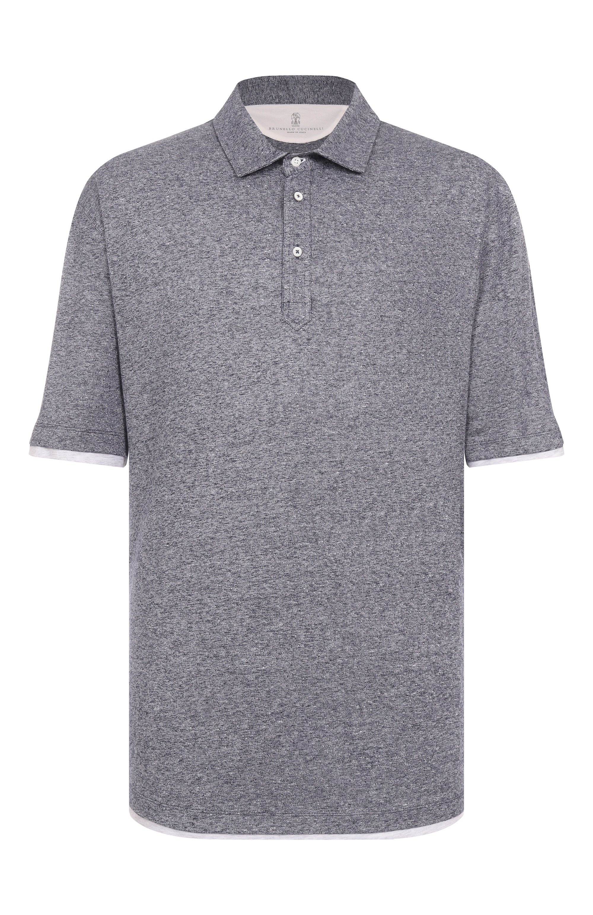 Поло изо льна и хлопка BRUNELLO CUCINELLI, арт. MW8353966W, фото 1