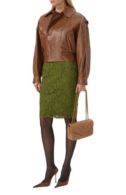 Юбка Saint Laurent 845790/Y363H Хаки  845790/Y363H Фото 2