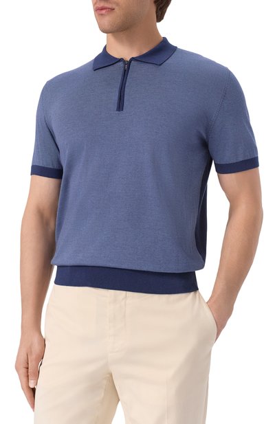Поло из хлопка и шелка CORNELIANI, арт. 25M522-2525105, фото 3