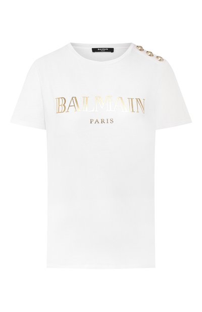 Женская хлопковая футболка BALMAIN, арт. TF11350/I366