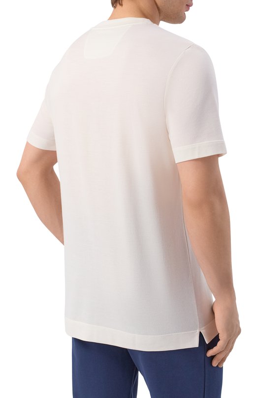 Футболка из шелка и хлопка BOSS Camel 50559901 Кремовый  50559901 Фото 4