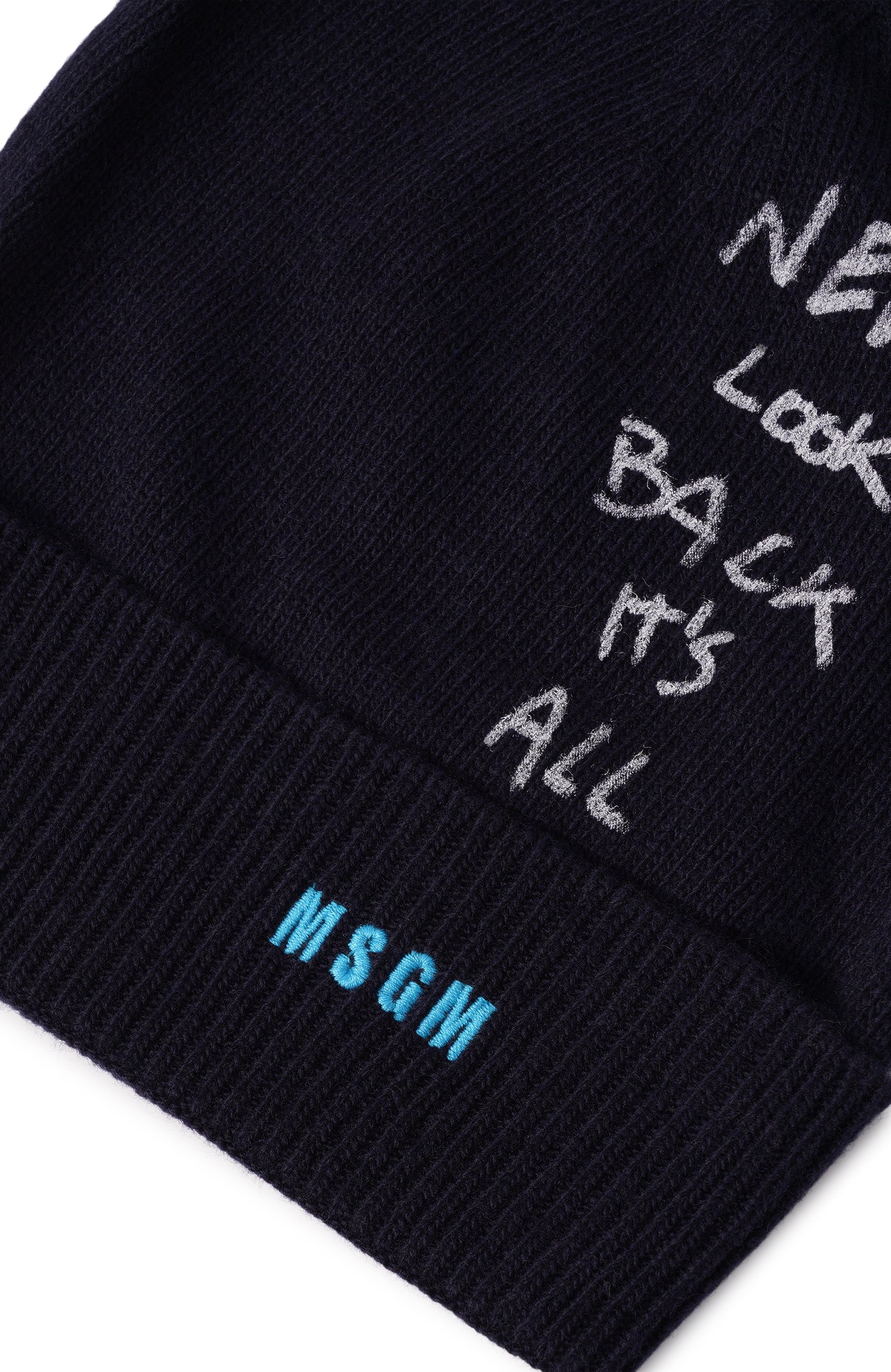 Шапка из шерсти и вискозы MSGM KIDS темно-синего цвета по цене 8700 руб., арт. F6MSJUHT190, фото 3 Шапка из шерсти и вискозы MSGM KIDS, арт. F6MSJUHT190, фото 3