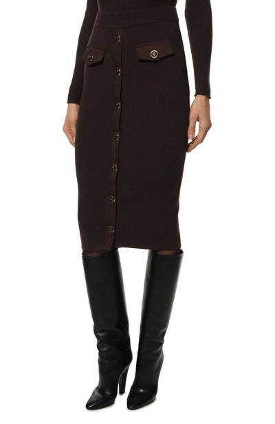 Юбка PINKO темно-коричневого цвета по цене 34550 руб., арт. 1G184T-Y77N, фото 3 Юбка PINKO, арт. 1G184T-Y77N, фото 3