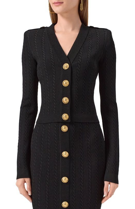 Кардиган из вискозы Balmain FF1KL245/KI50 Чёрный  FF1KL245/KI50 Фото 3